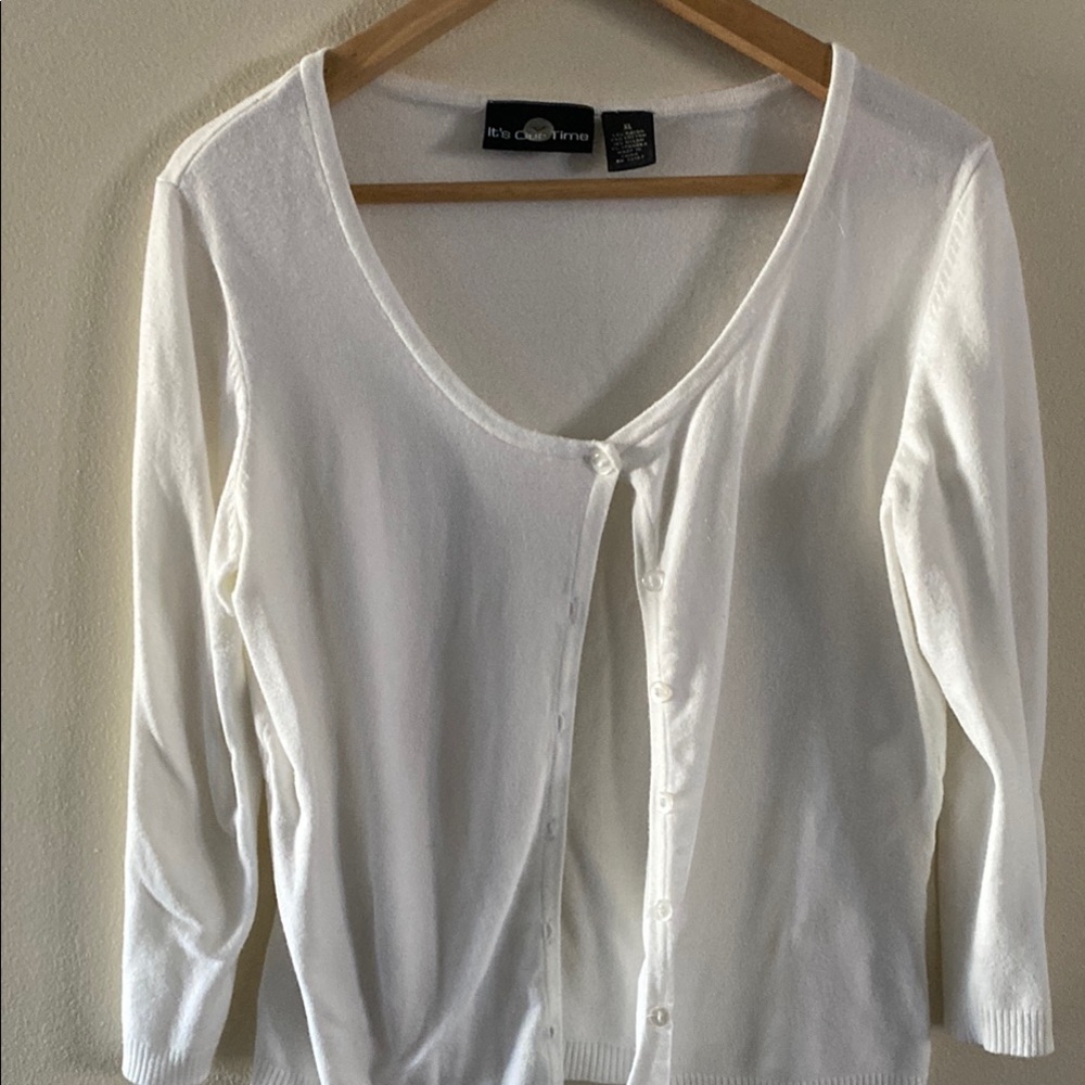White Button-Up Cardigan